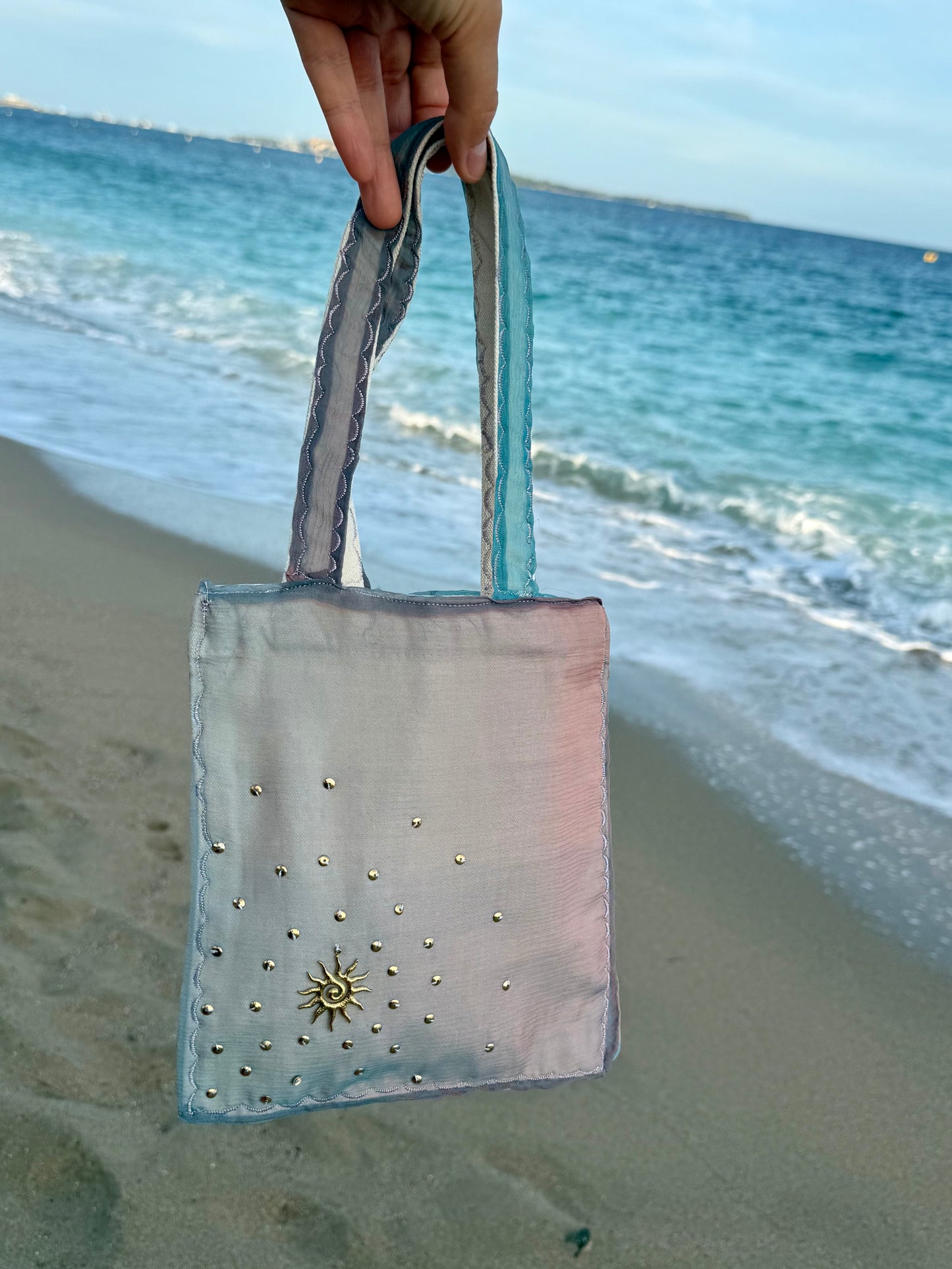 Bleu Méditerranéen Mini Tote