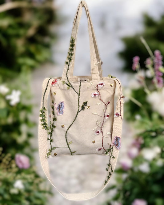 Champs de Fleurs Mini Tote in Cream