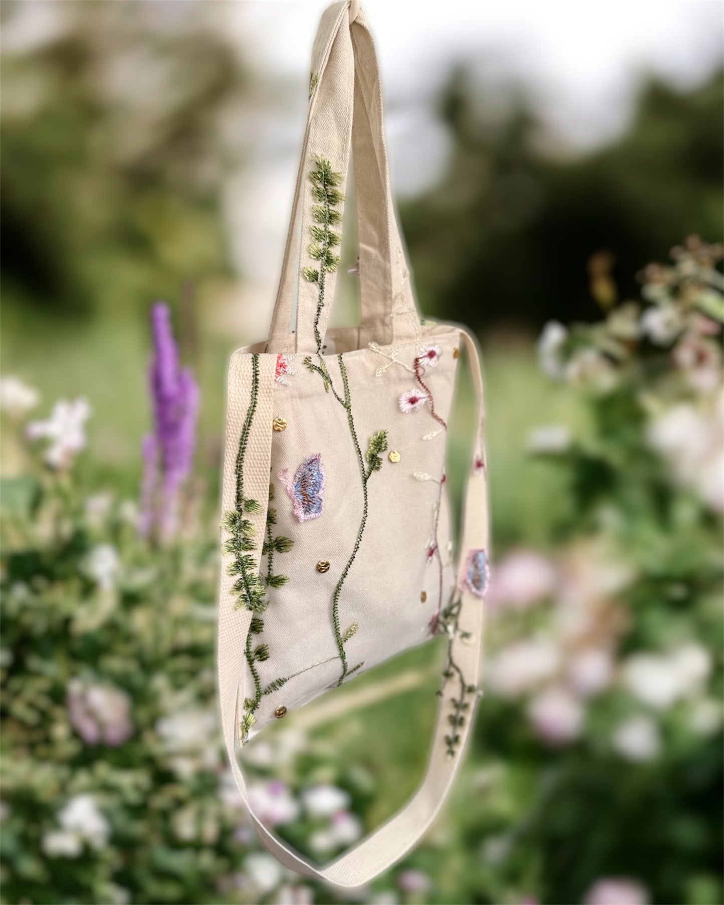 Champs de Fleurs Mini Tote in Cream